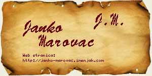 Janko Marovac vizit kartica